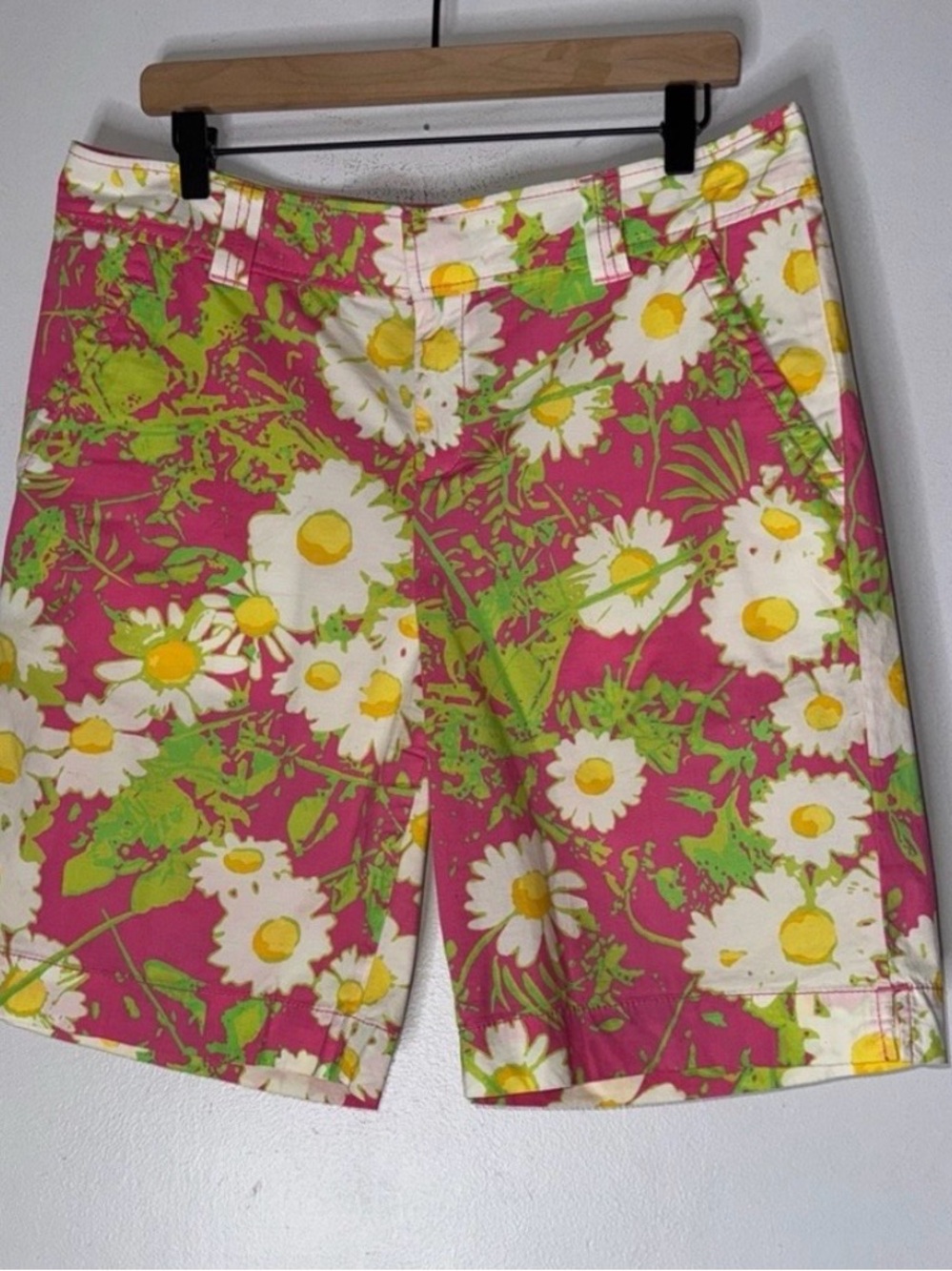 Lilly Pulitzer Pink Daisy Print Bermuda Shorts